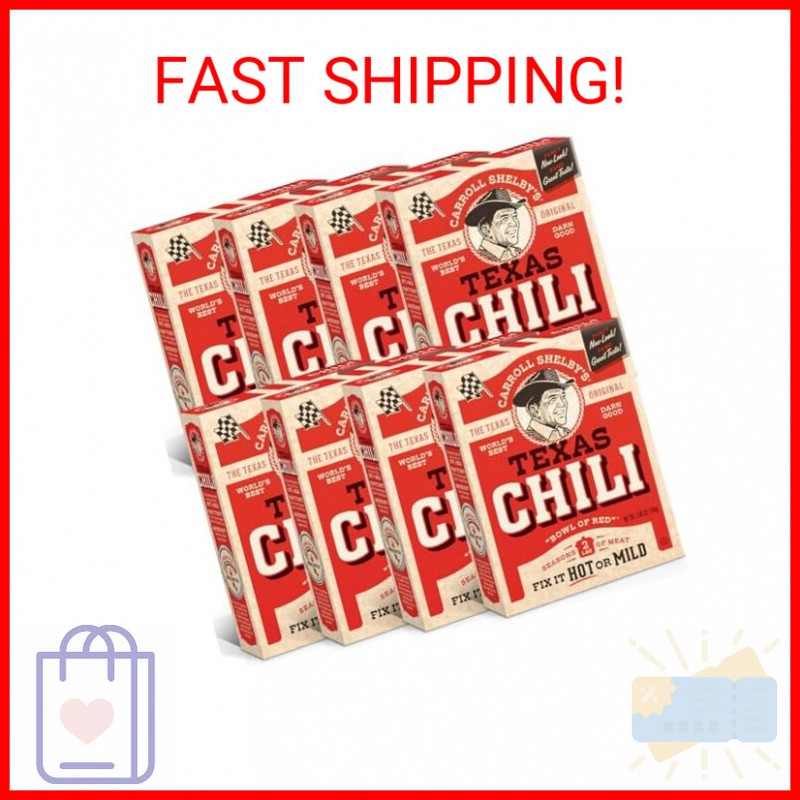 Carroll Shelby's Original Texas Brand Chili Kit Box (Pack of 8)