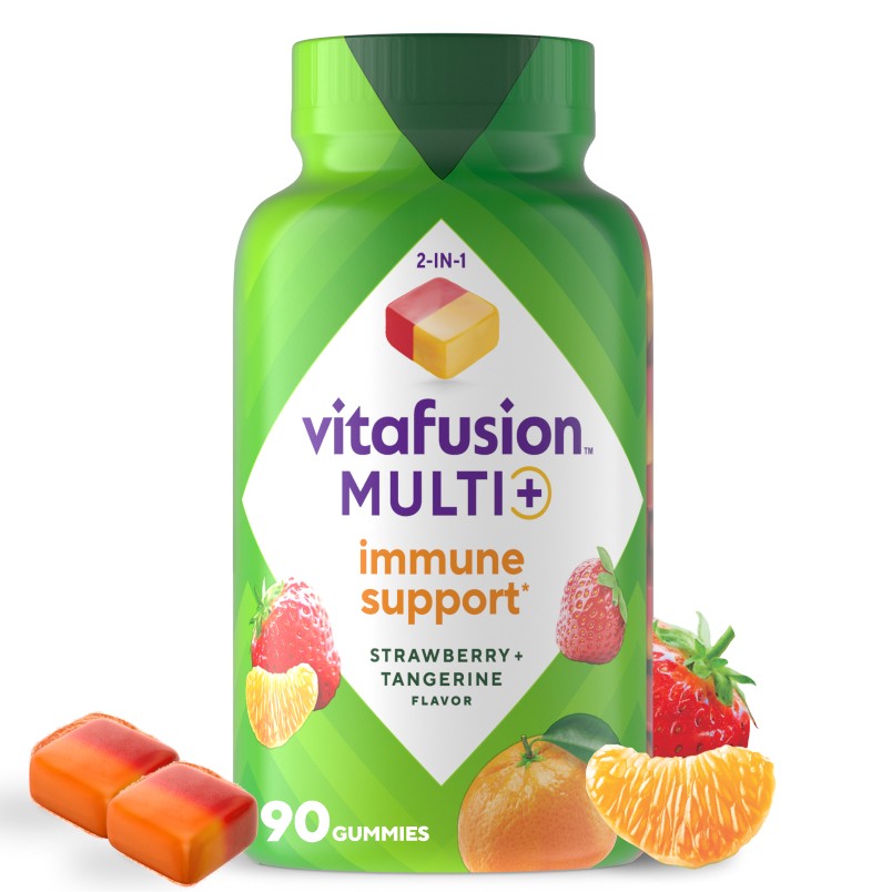 Vitafusion Multi Plus Immune Support Gummies Vitamin Strawberry Tangerine 90 Ct