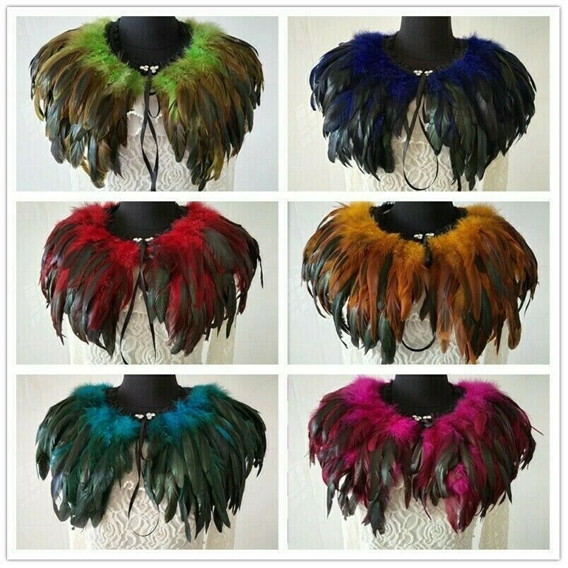 feather-cape-shawl-wrap-collar-fringe-tassels-hand-made-costume-party-dance-nr9