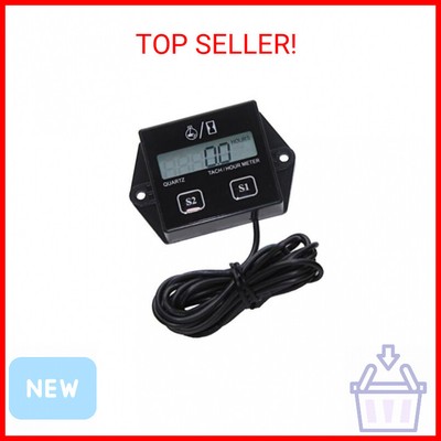 Small Engine Tachometer Hour Meter Replaceable Battery Waterproof for Chainsaw A