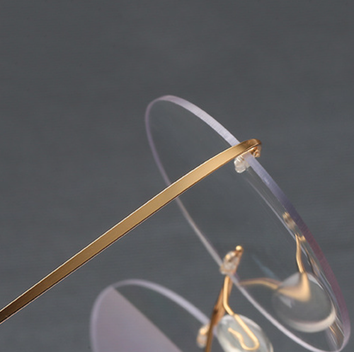Men Metal Round Rimless Blue Light Blocking Reading Glasses Clear Lens Glasses