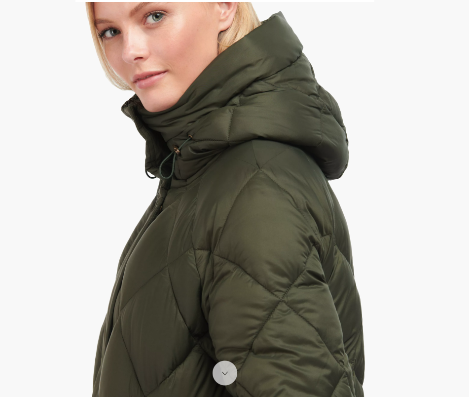 BARBOUR BARBOUR SANDYFORD QUILTED LONGLINE COAT MSRP$480 WARM + ATTRACTIVE + PRACTICAL