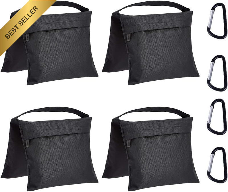 Photographic Empty Sandbag for Light Stands, 4-Pack, Black