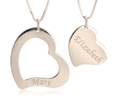 Sterling silver mother daughter cheap necklace set
