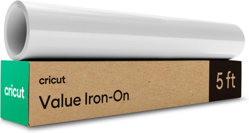 Cricut 1.5M White HTV Iron-On Vinyl for Custom T-Shirts and DIY Apparel