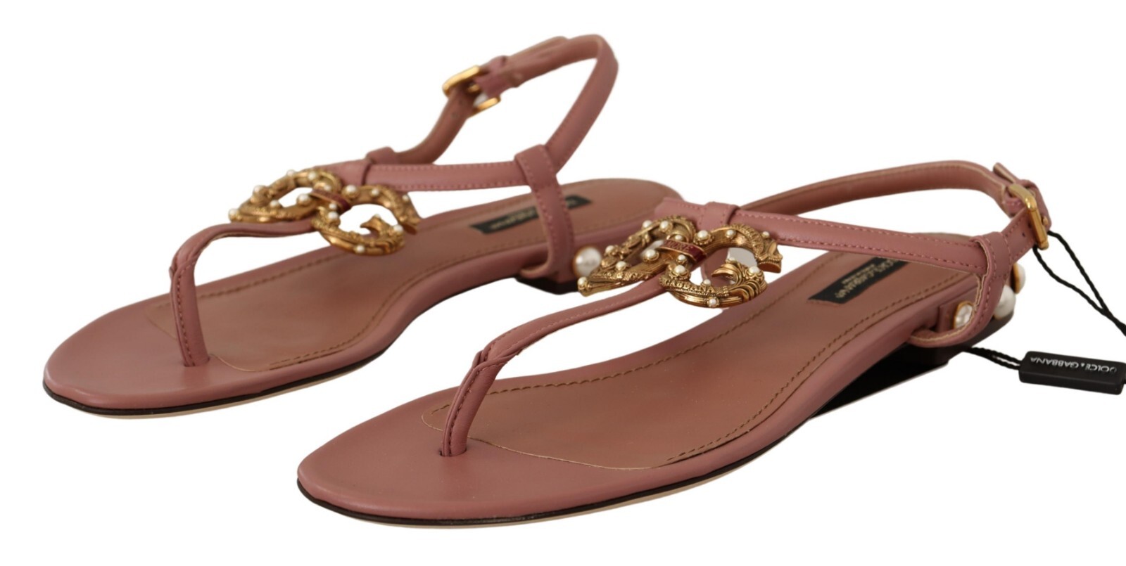 

DOLCE - GABBANA Shoes Розовые кожаные сандалии с логотипом DG Amore EU36 / US5,5 Рекомендуемая розничная цена 1100 долларов США, Розовый