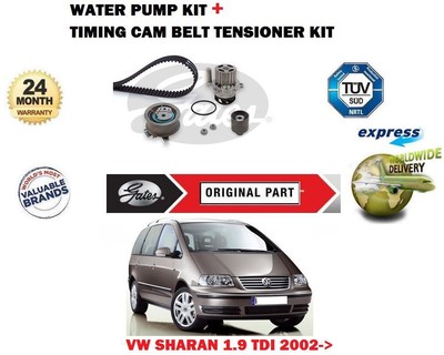 VW SHARAN 1.9 TDI 2002->NEW GATES TIMING CAM BELT TENSIONER KIT + WATER PUMP