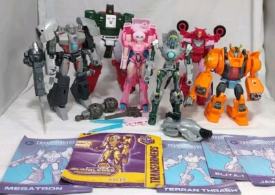 6x Lot Transformers Earth Spark Bumblebee Cyberverse Arcee Jawbreaker Thrash