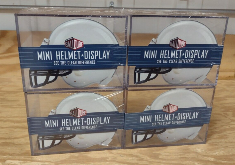 Ballqube Mini Football Helmet Display Box - 4 Pack - Helmet Display Case