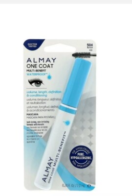 Almay One Coat Multi-Benefit Waterproof Mascara, Black 0.24 oz