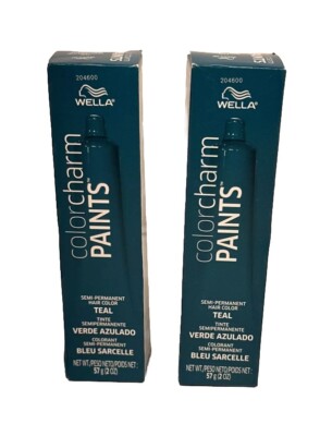 (2) Wella Color Charm Paints Semi-Permanent Hair Color  Teal 2oz
