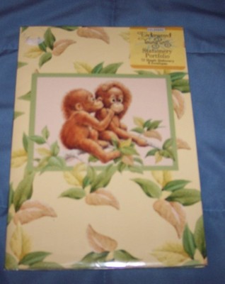 NEW ENDANGERED YOUNG 'UNS BABY MONKEYS STATIONERY SETI STATIONERY & ENVELOPES