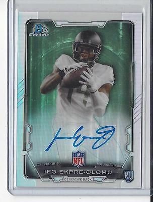 IFO EKPRE OLOMU 2015 BOWMAN CHROME REFRACTOR BROWNS ROOKIE ON CARD AUTO RC. rookie card picture