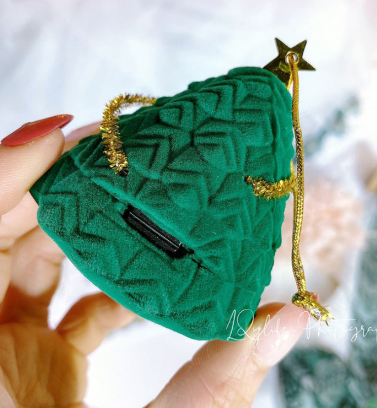 Classic Ring Box Earring Jewelry Case Christmas Tree Shaped Gift Boxes Organizer