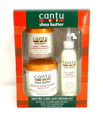 Cantu Shea Butter Winter Hair Care & Repair 3 Piece Kit Oil Gift Set   NEW