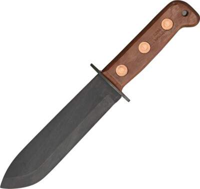 J. Adams Sheffield England Survival Fixed Knife 7 Carbon Steel Blade Wood Handle