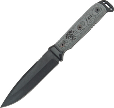 TOPS 10'' Mohawk Hunter Fixed Carbon Steel Blade Black Micarta Handle Knife H01