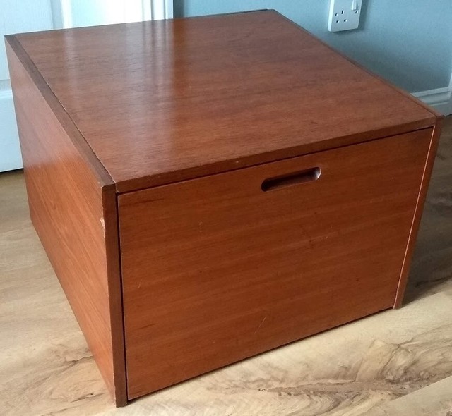 Meredew Vintage 1960s Teak Vinyl Record Storage Cabinet
