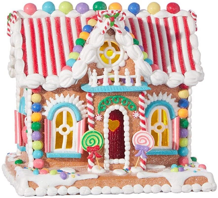Raz Imports Candy Gingerbread Lighted House Christmas 11