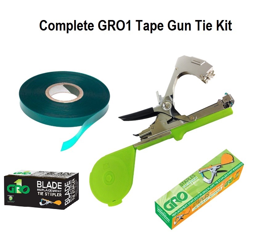 Complete Grow1 Plant Branch Tape Gun Kit Staples, Tie Tape, Blades