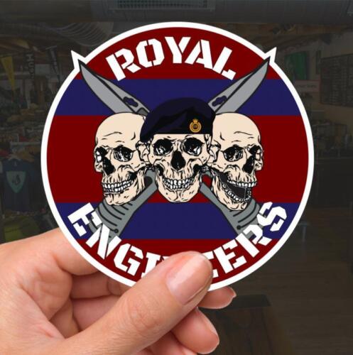 Royal Engineers Waterproof Vinyl Stickers Three Skull Design - Picture 1 of 10