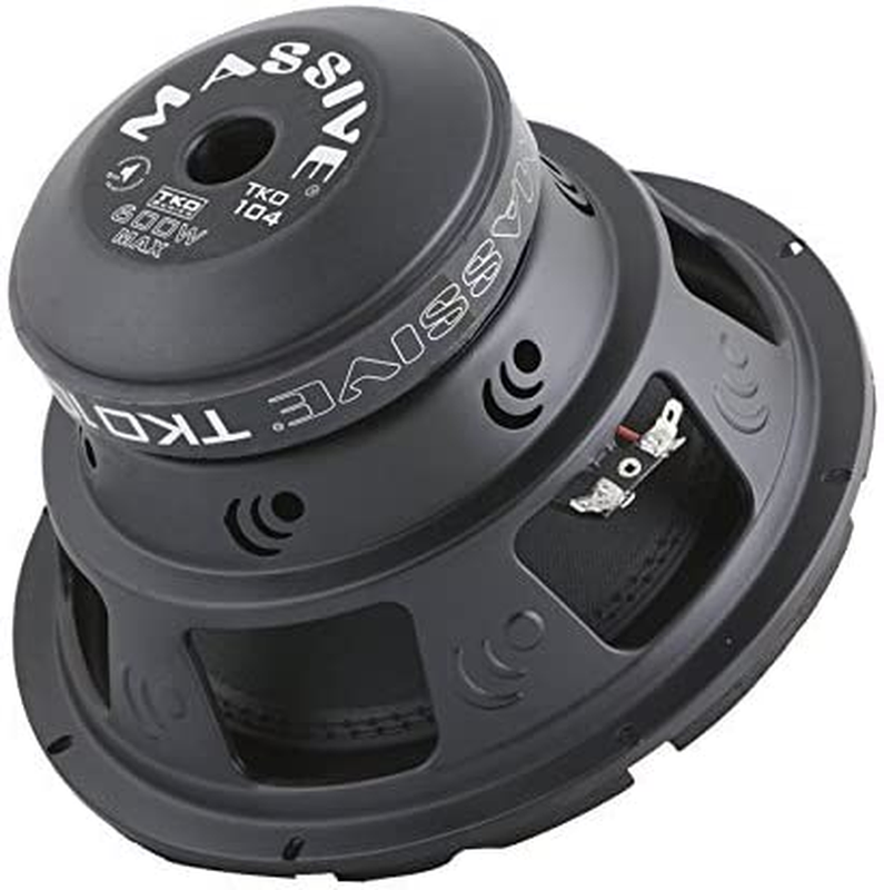 Massive Audio TKO104 TKO Series. 10 Inch, 600 Watt, 8Mm Top Plate, Dual 4 Ohm Ca