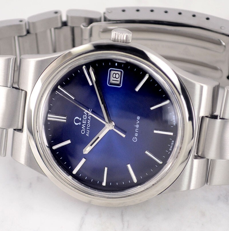 OMEGA GENEVE AUTOMATIC 1660173 CAL1012 DATE DARK BLUE DIAL MEN OMEGA GENEVE AUTOMATIC 1660173 CAL1012 DATE DARK BLUE DIAL MEN