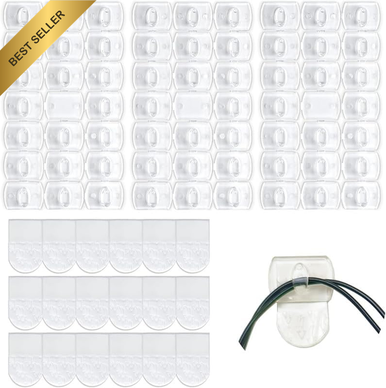 120Pcs Indoor Mini Light Clips with Adhesive Strips, Clear Mini Light Clips Stri