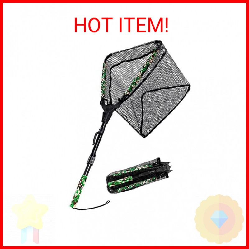 PLUSINNO Floating Fishing Net for Fly, Kayak, Catfish, Bass,Steelhead, Salmon, T
