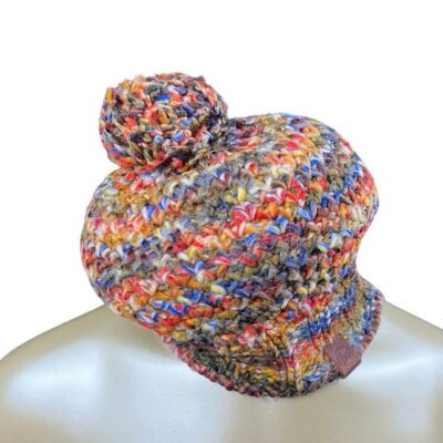 Buff Primaloft Wool Knit Beanie Pom Hat Multicolored One Size 