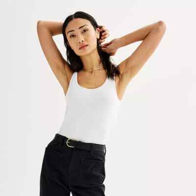 Snow White Minimalist Layering Tank Top Sz L Christmas Gift Holiday Sonoma New