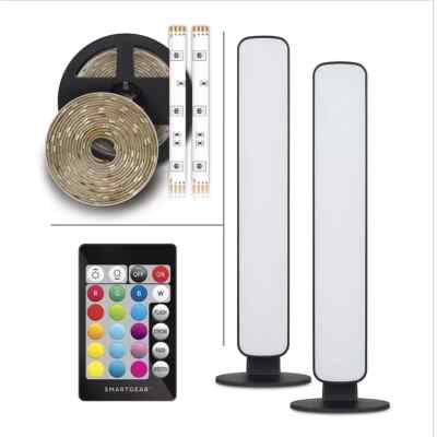 NIB Smart Gear LED  5-Piece Lighting Set Sound Reactive LED 2 Light Bars