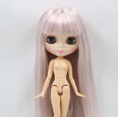 12'' Neo Blythe Doll Factory Silver Mixed Hair White Skin Shiny Face Nude BJD Toy