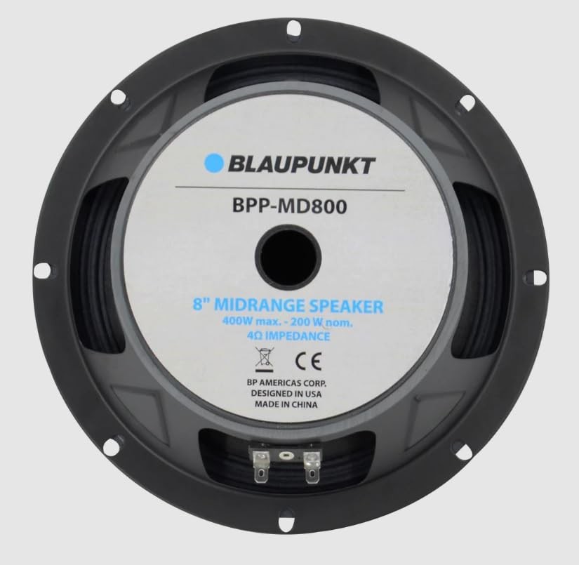 BLAUPUNKT BPP-MD800 8-inch Midrange Speaker 200 Wrms 400 Watts Peak 4-Ohm