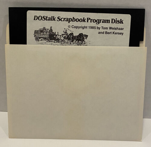 DOStalk Scrapbook Program Disk Apple II 1985 Floppy Tom Weisha...
