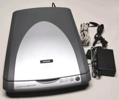 Epson Perfection 2480 PHOTO ~ 2400 x 4800 DPI Flatbed Scanner w/ Power Supply 