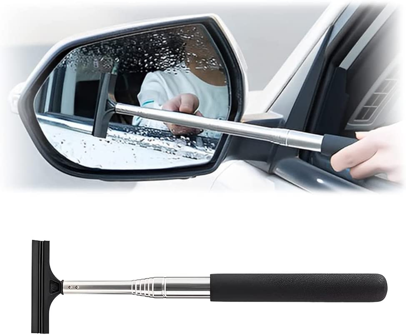 Car Side Mirror Squeegee Telescopic Rearview Wiper Water Fog Cleaner Auto Rain