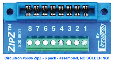Circuitron 6606 ZipZ Solderless Connection System for Tortoise and SMAIL  6 Pack