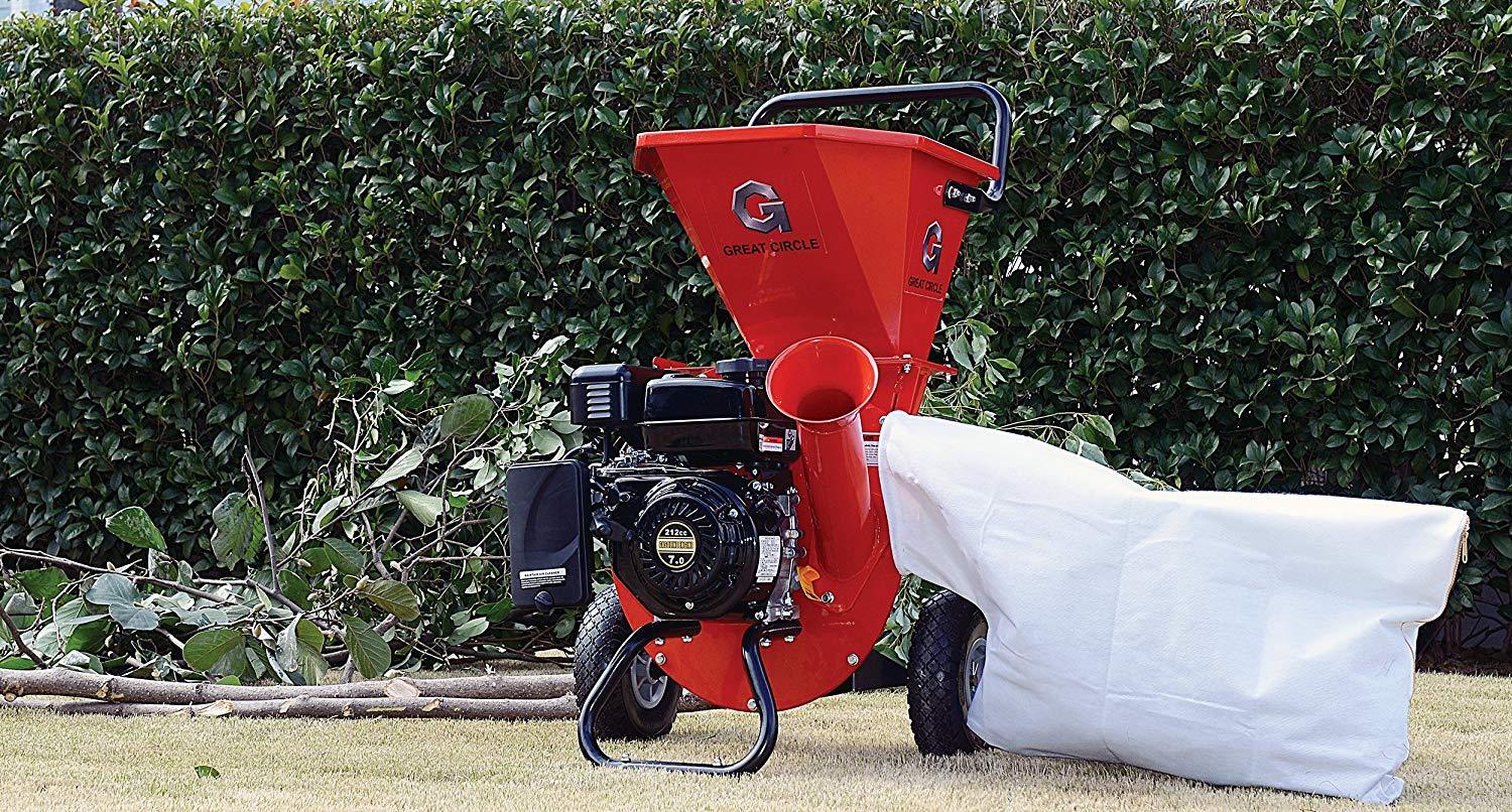 Wood Chippers Gas Powered Shredder Mulcher Heavy Duty 7hp 212cc
