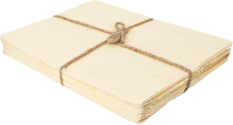 A4 Handmade Blank Deckle Edge Paper - Pack of 50 - Paintings, Drawings, Letters,