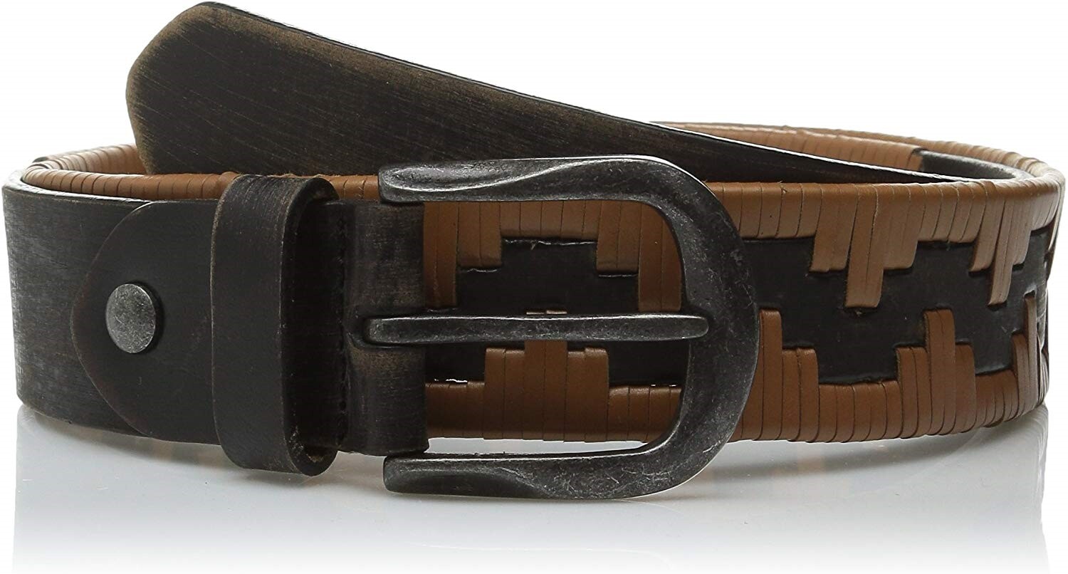 Pistil 170121 Womens Geometric Print Leather Casual Belt Saddle Size Medium