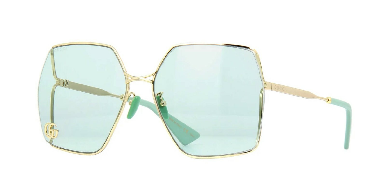 Gucci GG0817S Gold/Green (003) Sunglasses | eBay