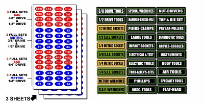 Mechanics Master Labels Stickers For Drivers And Tool Box Drawers Vinyl Decals