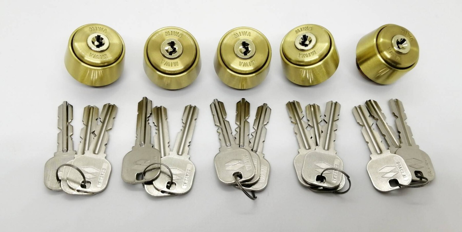 MIWA Key Cylinder Lot Of 5 (3Key) Japanese High Security