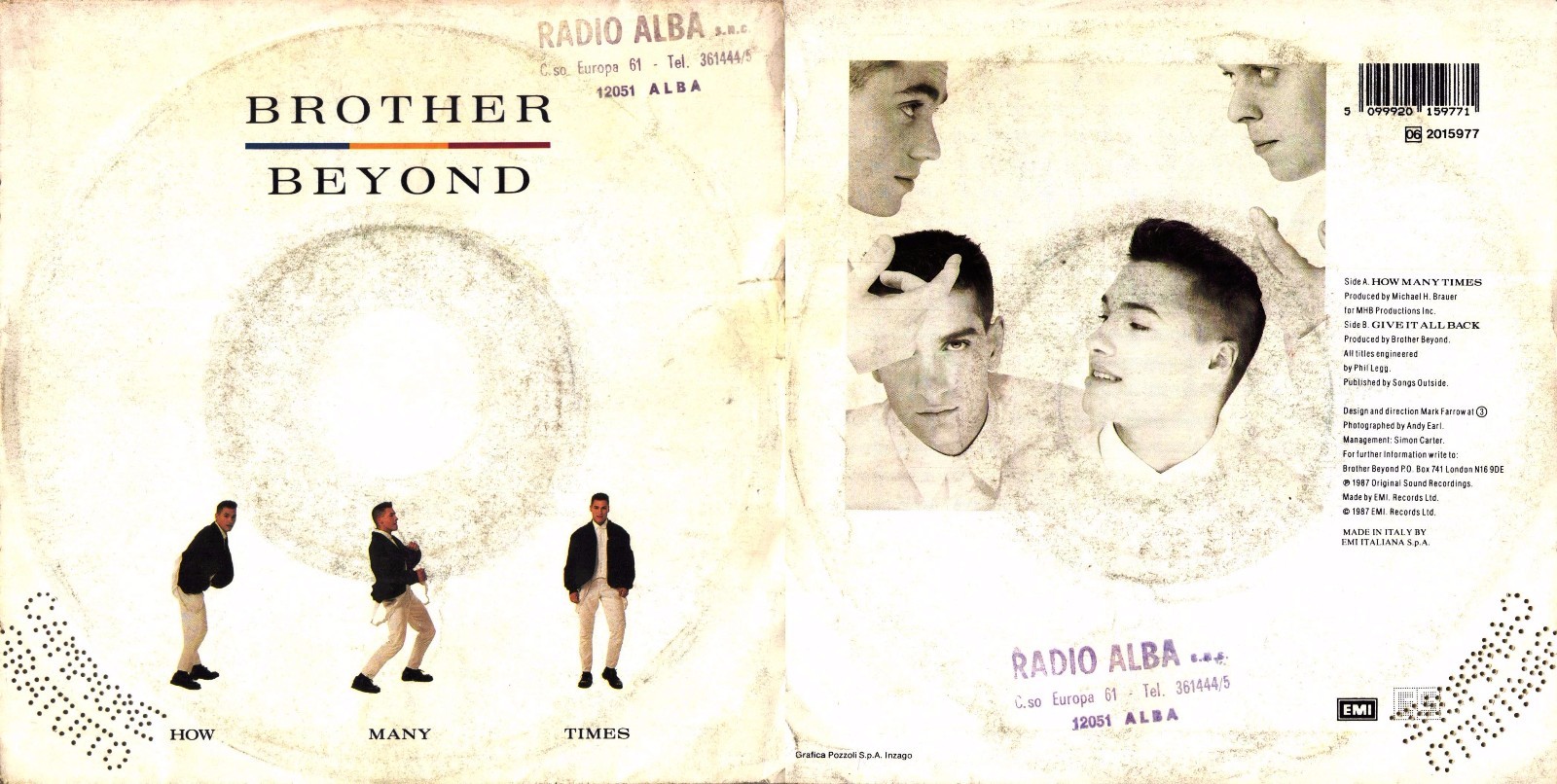 Disc 45 RPM Brother Beyond - How Many Times // Give It All