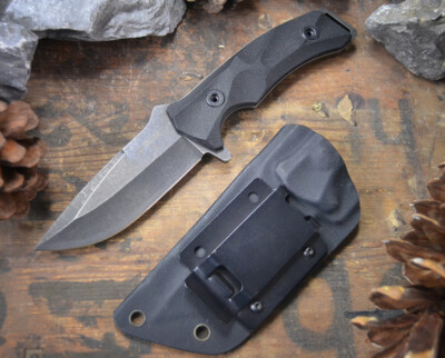 Haller Feststehendes Messer stonewash finish 440 Stahl rostfrei 9cm Klinge G10 