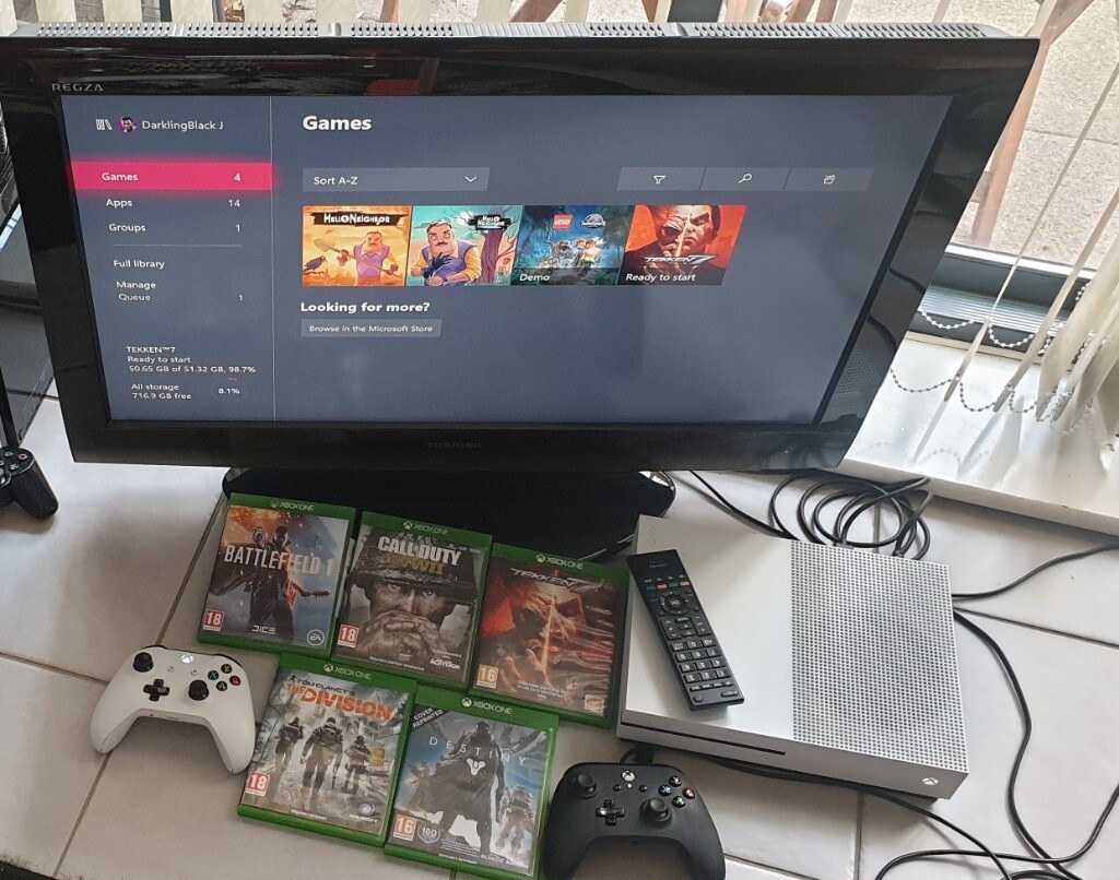 Xbox one s 1TB bundled with 32 inch TV and games in Barking, London Gumtree
