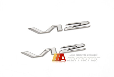 2x 3D New V12 Side Emblem Letters Badge Black Chrome AMG fit for Mercedes Benz
