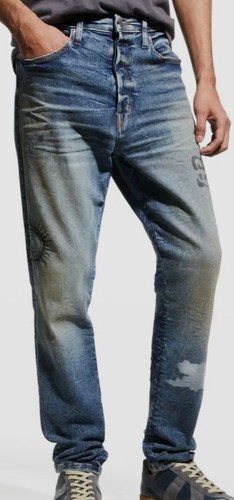 LOST DAZE $850 LOST DAZE MEN'S BLUE PORTAL SMILEY GRAPHIC JEANS PANTS SIZE 36