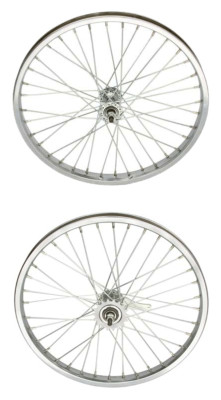 20 x 1.75 STEEL FRONT & COASTER WHEEL 36 SPOKE 12G UCP 3/8 AXLE IN CHROME